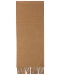 Prada - Triangle Logo Plaque Fringed Scarf - Lyst