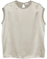 Brunello Cucinelli - Monili Satin Top - Lyst