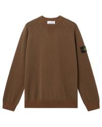 Stone Island - Ribbed Crew Neck Knitted Sweater - Lyst