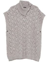 Fabiana Filippi - High Neck Knitted Cape - Lyst