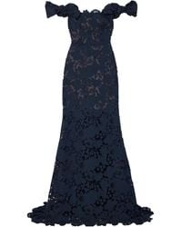 Oscar de la Renta - Mixed Botanical Guipure-Lace Maxi Dress - Lyst