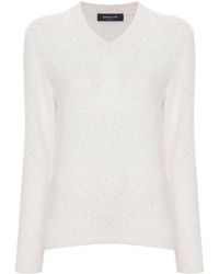 Fabiana Filippi - Sequin Embellished V-Neck Jumper - Lyst