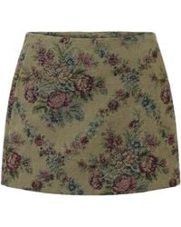 Ba&sh - Floral Woven Mini Skirt - Lyst