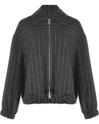 Alysi - Striped Zip-Up Jacket - Lyst