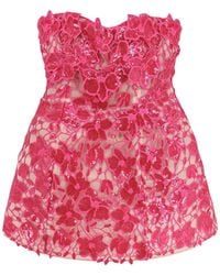 retroféte - Retrofete Strapless Sequin Lace Mini Dress - Lyst