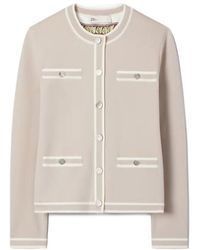 Tory Burch - Trimmed Button-Up Cardigan - Lyst