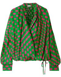 Dries Van Noten - Polka Dot Pleated Shirt - Lyst