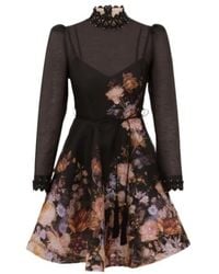 Zimmermann - Valiant Embellished Floral Mini Dress - Lyst