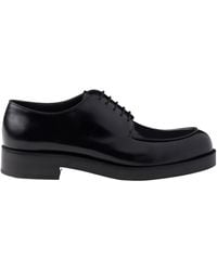 Prada - Brushed Leather Derby Shoes - Lyst