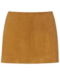 KHAITE - Jett Suede Miniskirt - Lyst