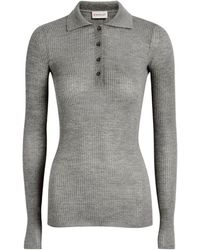 Moncler - Ribbed Wool Polo Top - Lyst