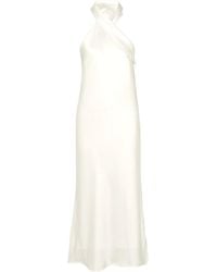 Galvan London - Satin Halter Midi Dress - Lyst