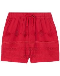 Isabel Marant - Damina Crochet-Trimmed Broderie Anglaise Organic Cotton-Voile Shorts - Lyst
