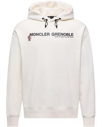 Moncler - Grenoble Logo Embroidered Long-Sleeved Hoodie - Lyst