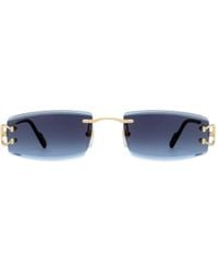Cartier - Rectangular Frame Sunglasses - Lyst