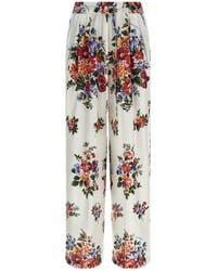 Dolce & Gabbana - Vanity Floral Wide-Leg Pants - Lyst