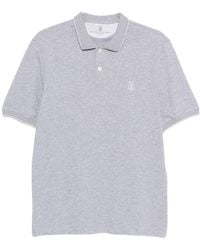 Brunello Cucinelli - Logo Embroidered Short-Sleeved Polo Shirt - Lyst