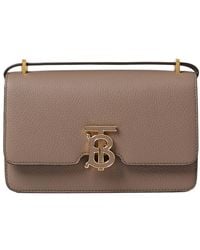 Burberry - Grainy Leather Mini Tb Bag - Lyst