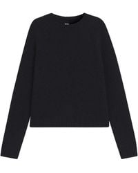 BOSS - Crew Neck Cropped Knit Sweater - Lyst