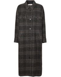 Isabel Marant - Checked Buttoned Coat - Lyst