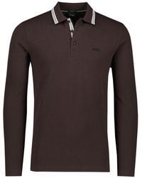 BOSS - Boss Logo Embroidered Long Sleeved Polo Shirt - Lyst