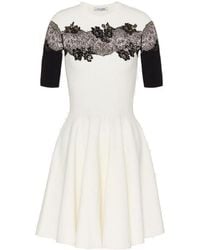 Valentino - Lace-Panel A-Line Dress - Lyst
