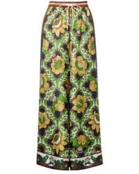 ALÉMAIS - Liana Printed Silk Satin Palazzo Pants - Lyst