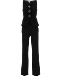 Self-Portrait - Sleeveless Crepe Jumpsuit - Lyst