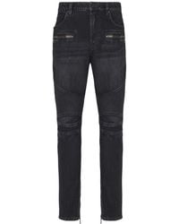 Balmain - Vintage Denim Biker Jeans - Lyst