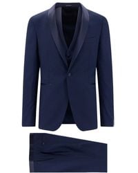 Tagliatore - Satin-Trim Three-Piece Suit - Lyst