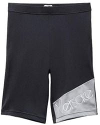 Versace - Embroidered-Logo Bicycle Shorts - Lyst