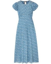 Doen - Romina Tie-Detailed Floral-Print Organic Cotton-Voile Midi Dress - Lyst