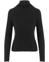 Allude - Ribbed Turtleneck Knitted Sweater - Lyst