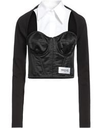Dolce & Gabbana - Two-Tone Knitted Satin Top - Lyst