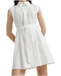 Brunello Cucinelli - Embellished Texture Twill Belted Mini Shirt Dress - Lyst