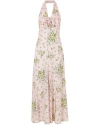 Rodarte - Floral-Print Silk-Crepe Midi Dress - Lyst
