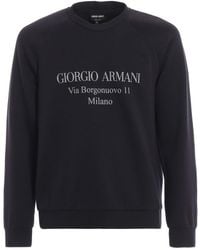 Giorgio Armani - Logo Print Crewneck Sweatshirt - Lyst