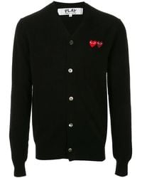 COMME DES GARÇONS PLAY - Embroidered Logo Cardigan - Lyst