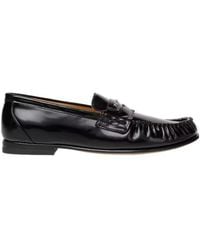 Fendi - Scrunch Leather Loafers - Lyst