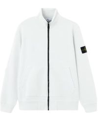 Stone Island - Zip-Up Logo-Patch Sweatshirt - Lyst