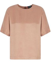 Giorgio Armani - Cupro And Viscose Crew-Neck Blouse - Lyst
