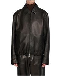Ferragamo - Ferragamo Zip-Up Leather Jacket - Lyst