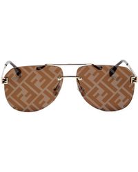 Fendi - Aviator-Style Sunglasses - Lyst