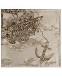 Moschino - Logo-Print Silk Scarf - Lyst