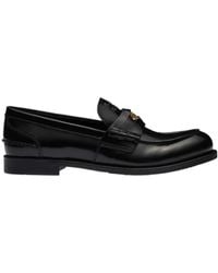 Miu Miu - Round Toe Penny Loafers - Lyst