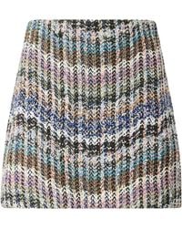 Missoni - Striped Metallic Crochet-Knit Mini Skirt - Lyst