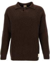 Emporio Armani - Fisherman's-Knit Long Sleeved Polo Shirt - Lyst