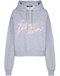 Balmain - Logo-Embroidered Hoodie - Lyst