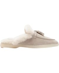 SCAROSSO - Lucrezia Shearling Slip-On Mules - Lyst