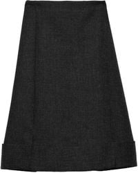 Prada - High-Waist Turn-Up Hem Skirt - Lyst
